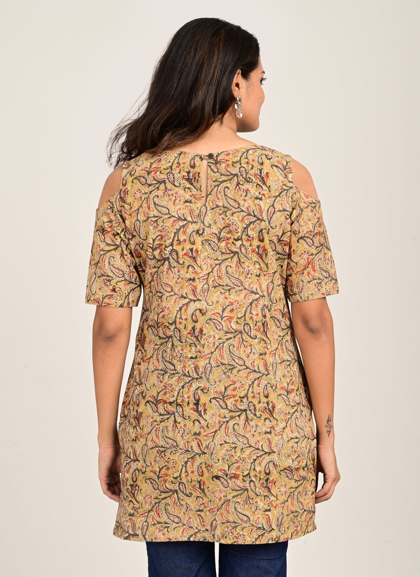 Kalamkari short kurti Cut Sleeve