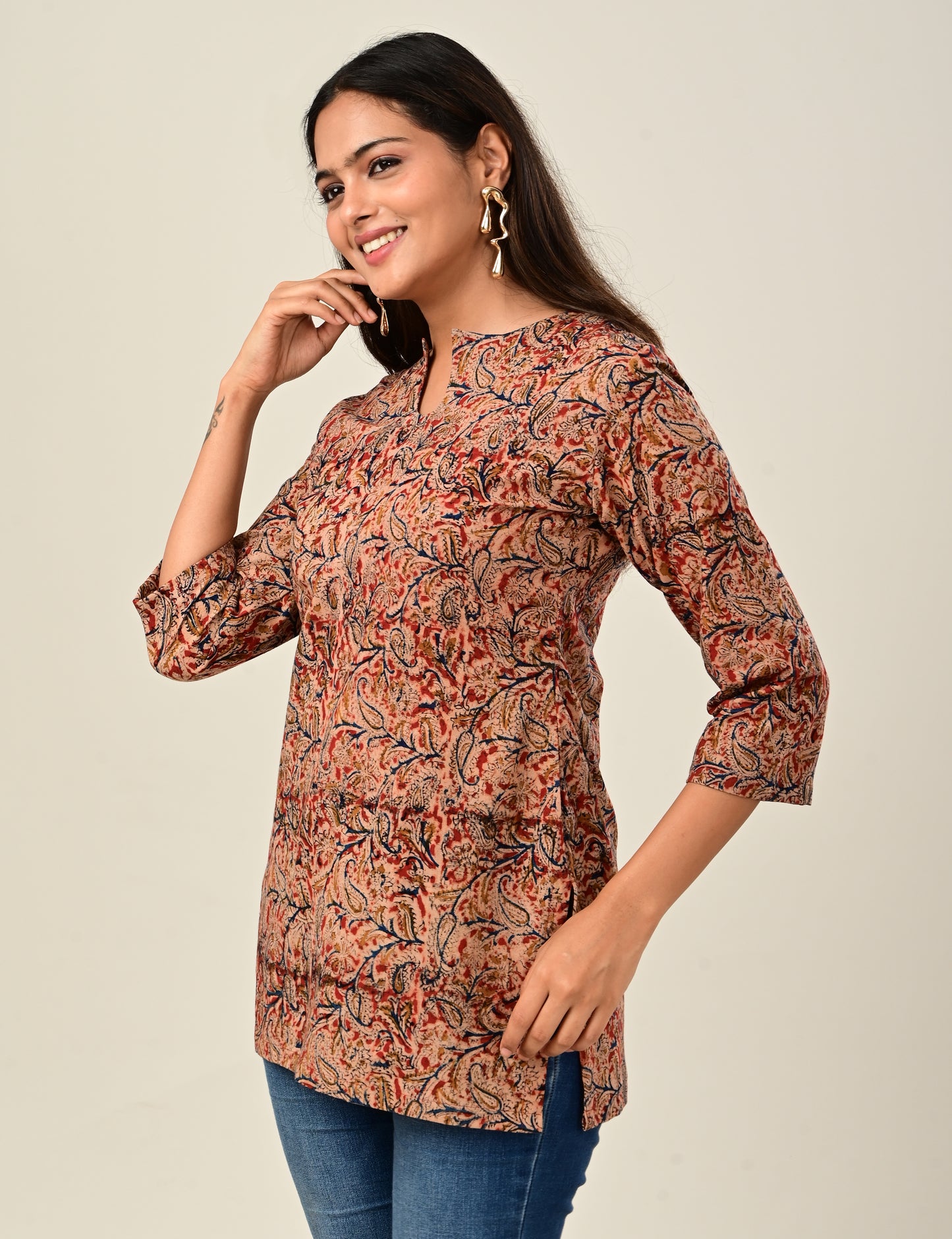 Paisley Print Tunic Top
