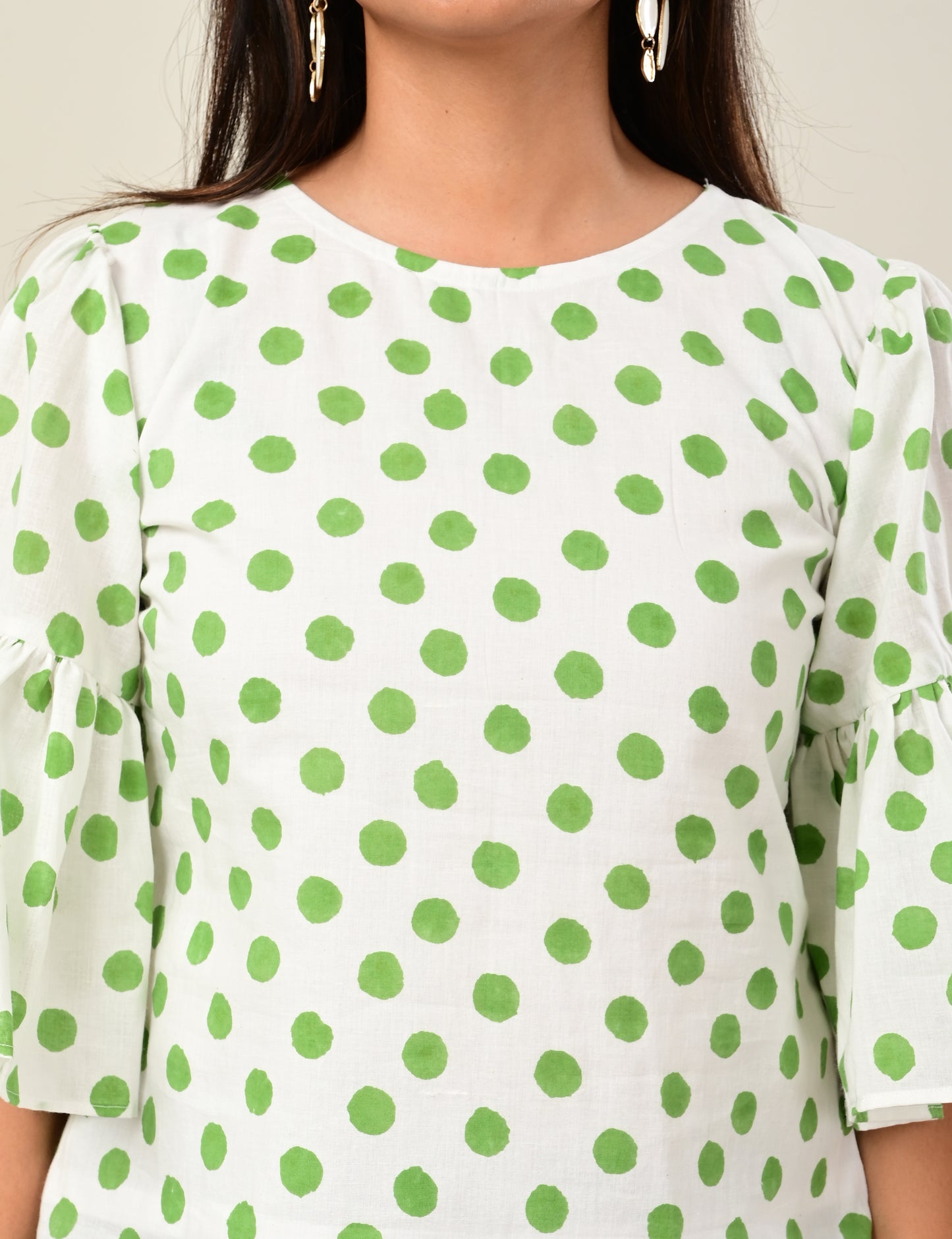 Flutter Sleeve Polka Dot Top