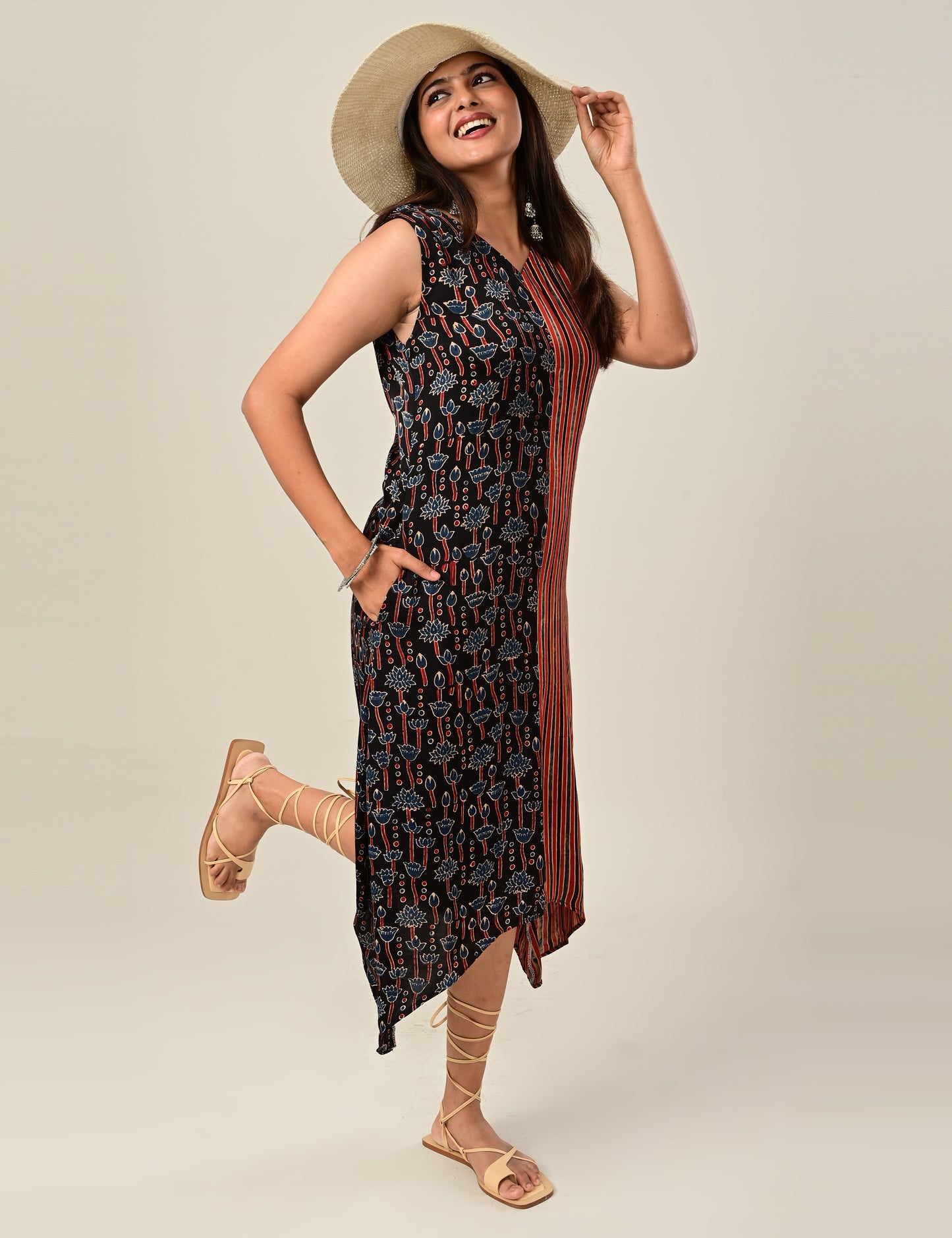Modal Silk Paneled Maxi