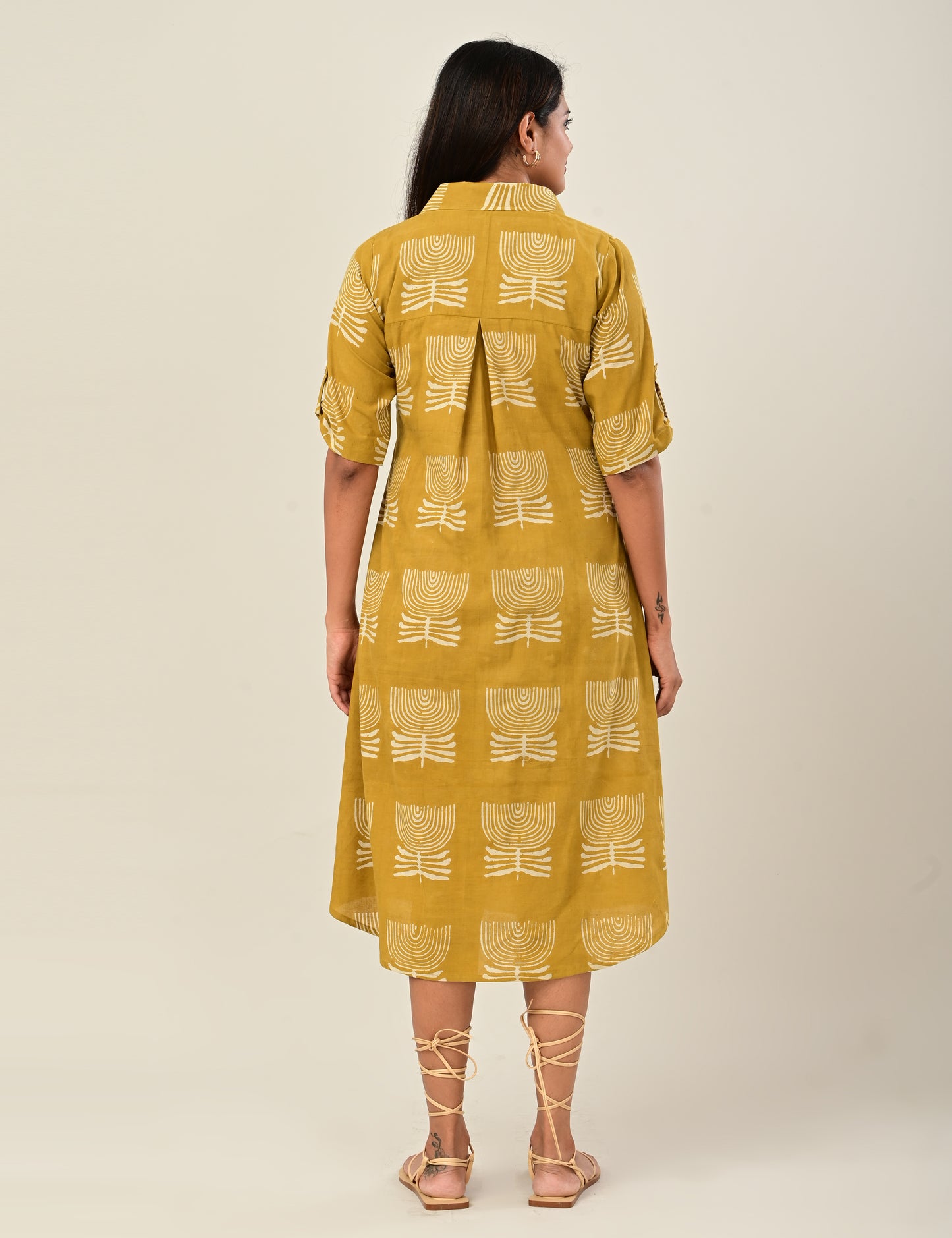 Shirt Dress With Turn-Up Cuffs