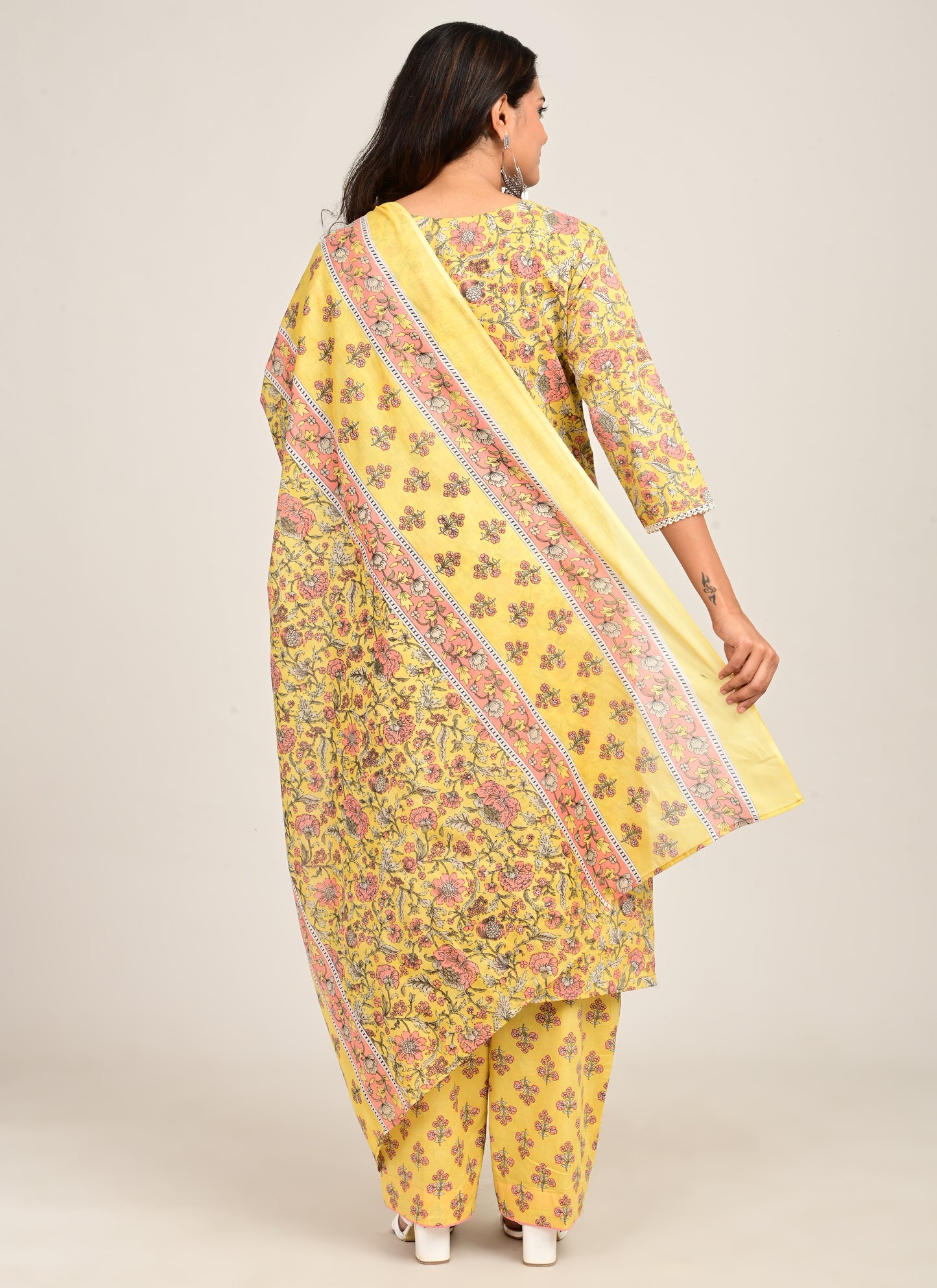 3PCS Set Cotton Yellow Floral Print