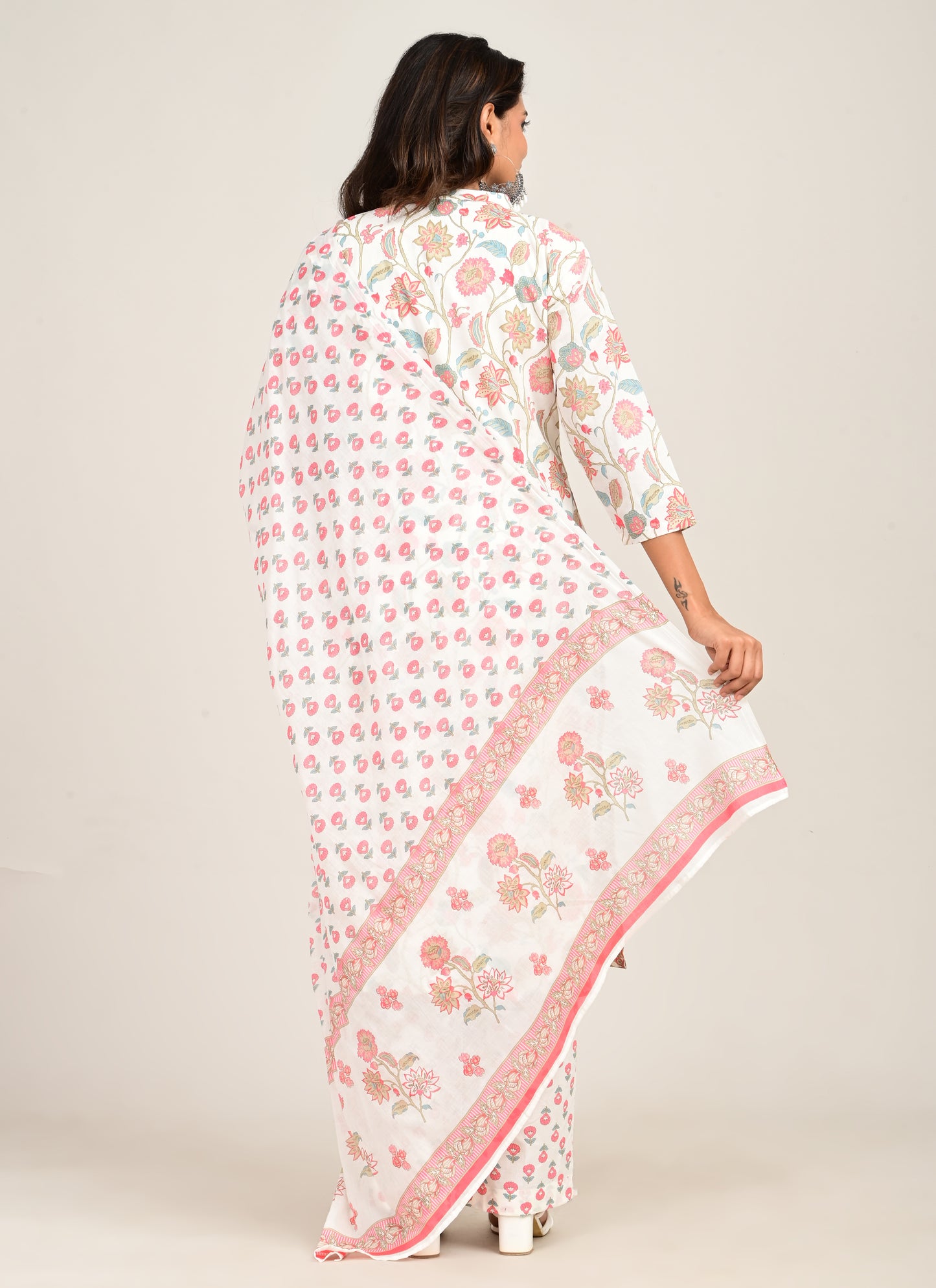 3PCS Set Cotton Floral Print Light Pink