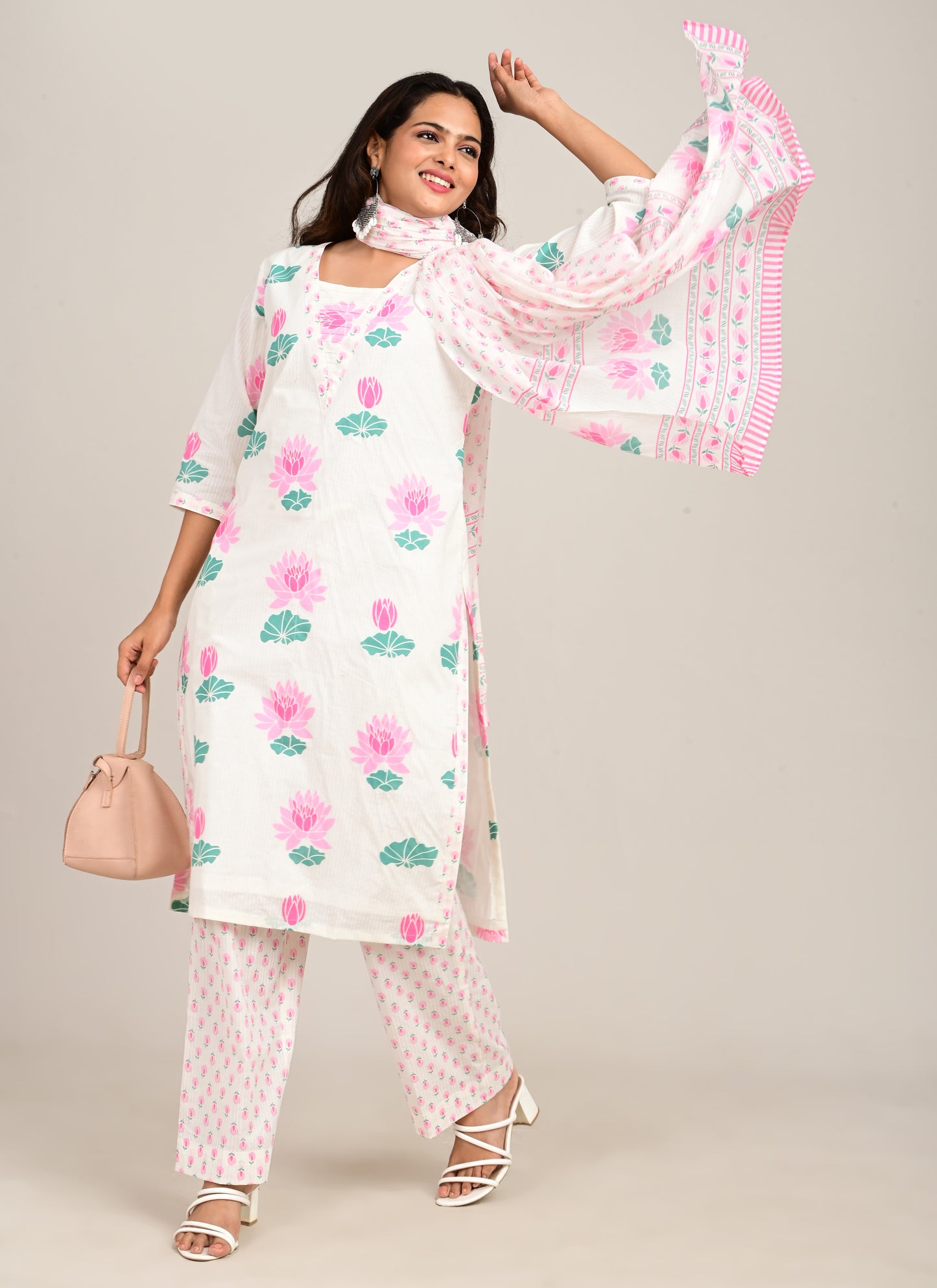 3PCS Set Cotton Lotus Print