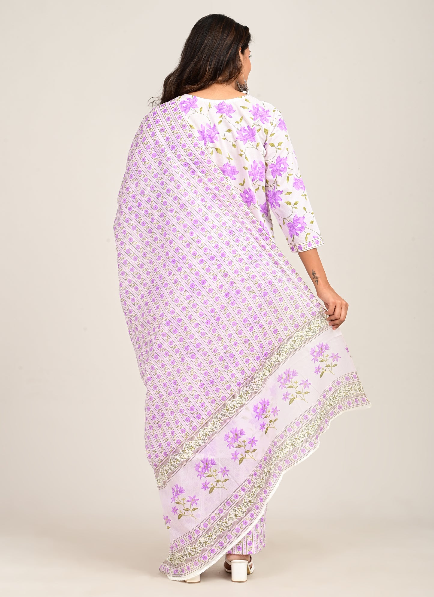 3PCS Set Cotton lavender Print