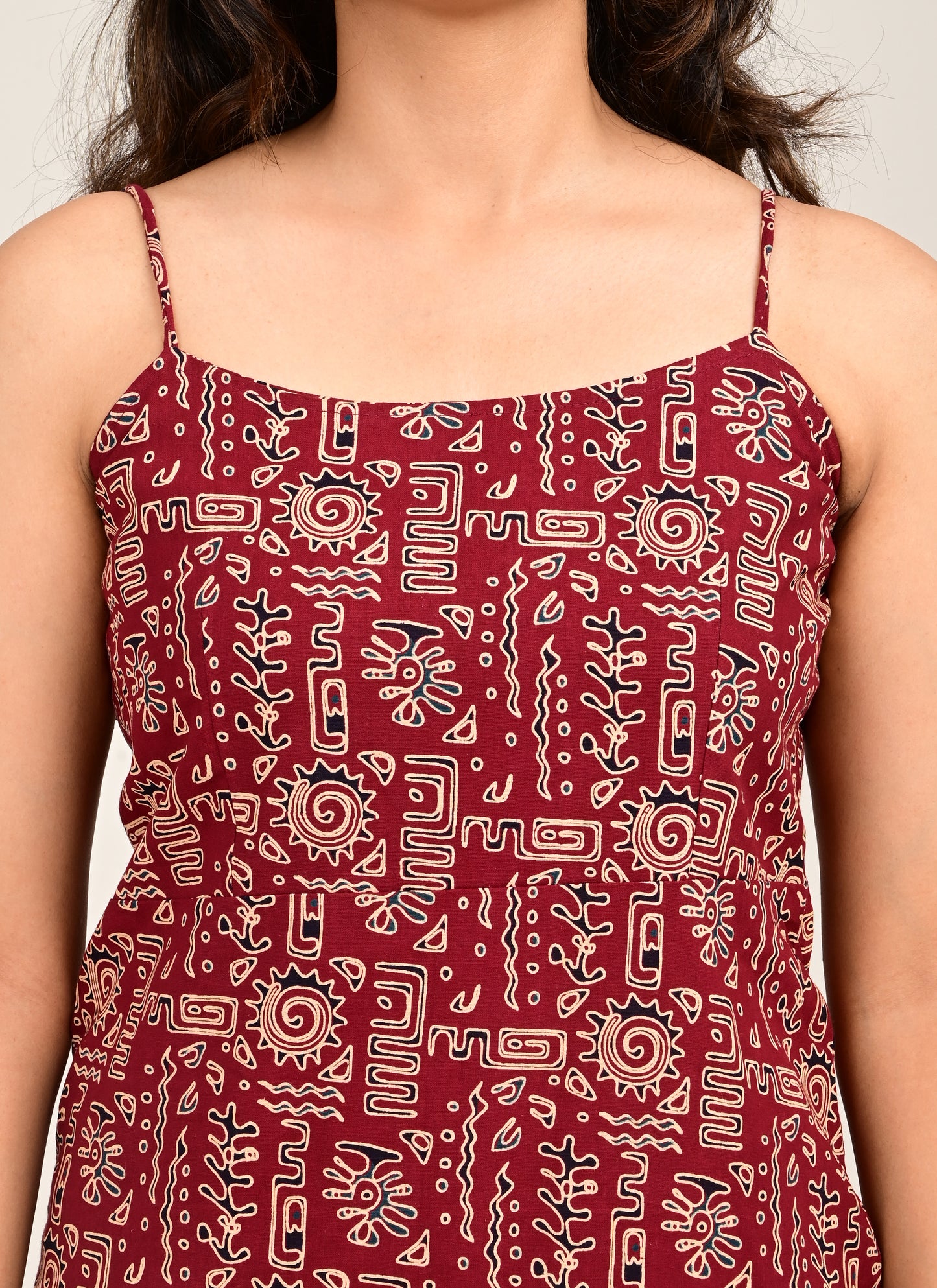 Cotton Bodycon Dress Maroon