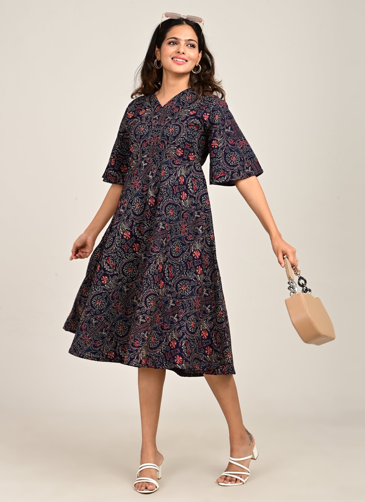Loose Fit Gown Navy Blue