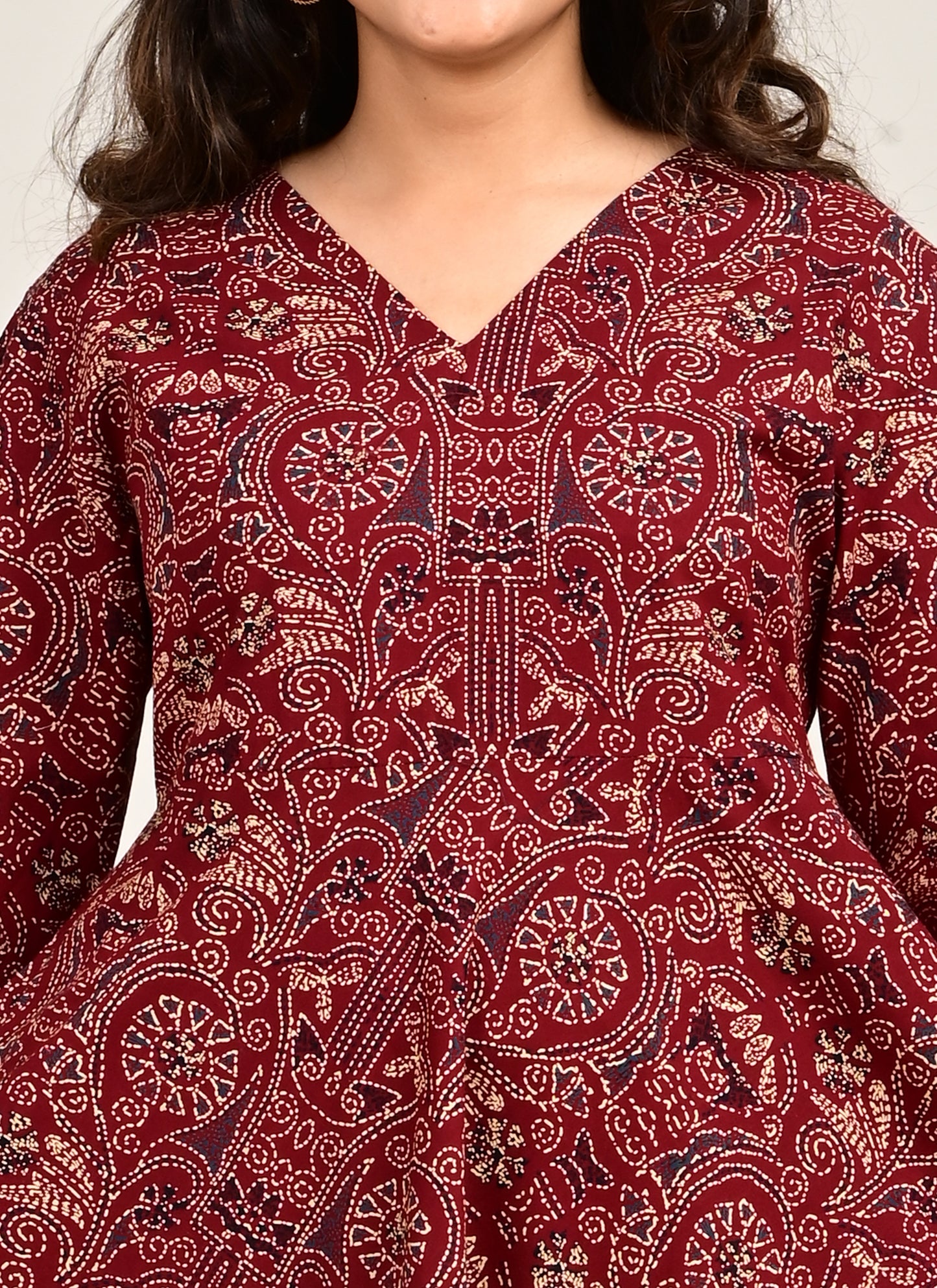 Lose Fit Gown Maroon