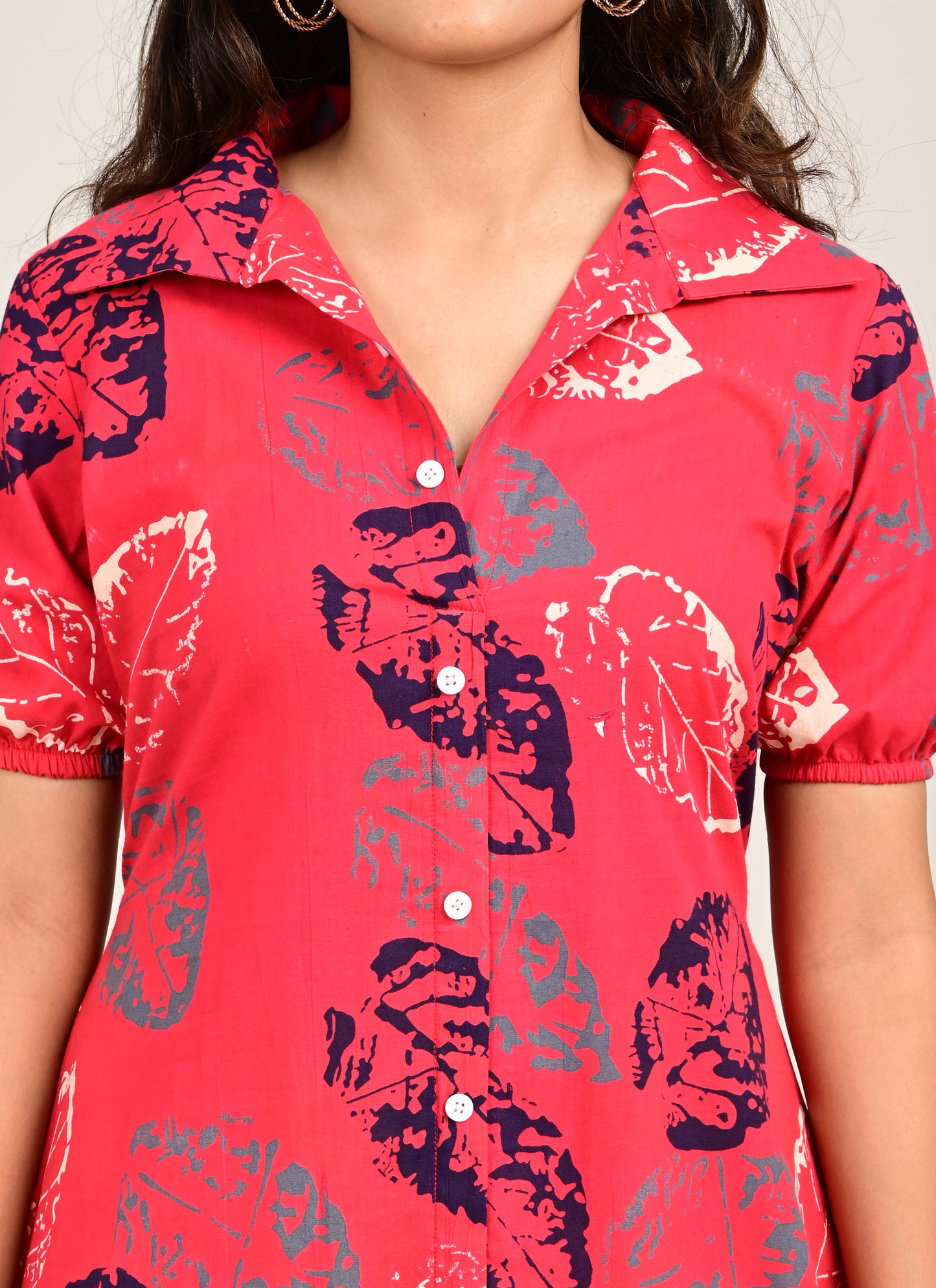 Frill Collar Dress Red