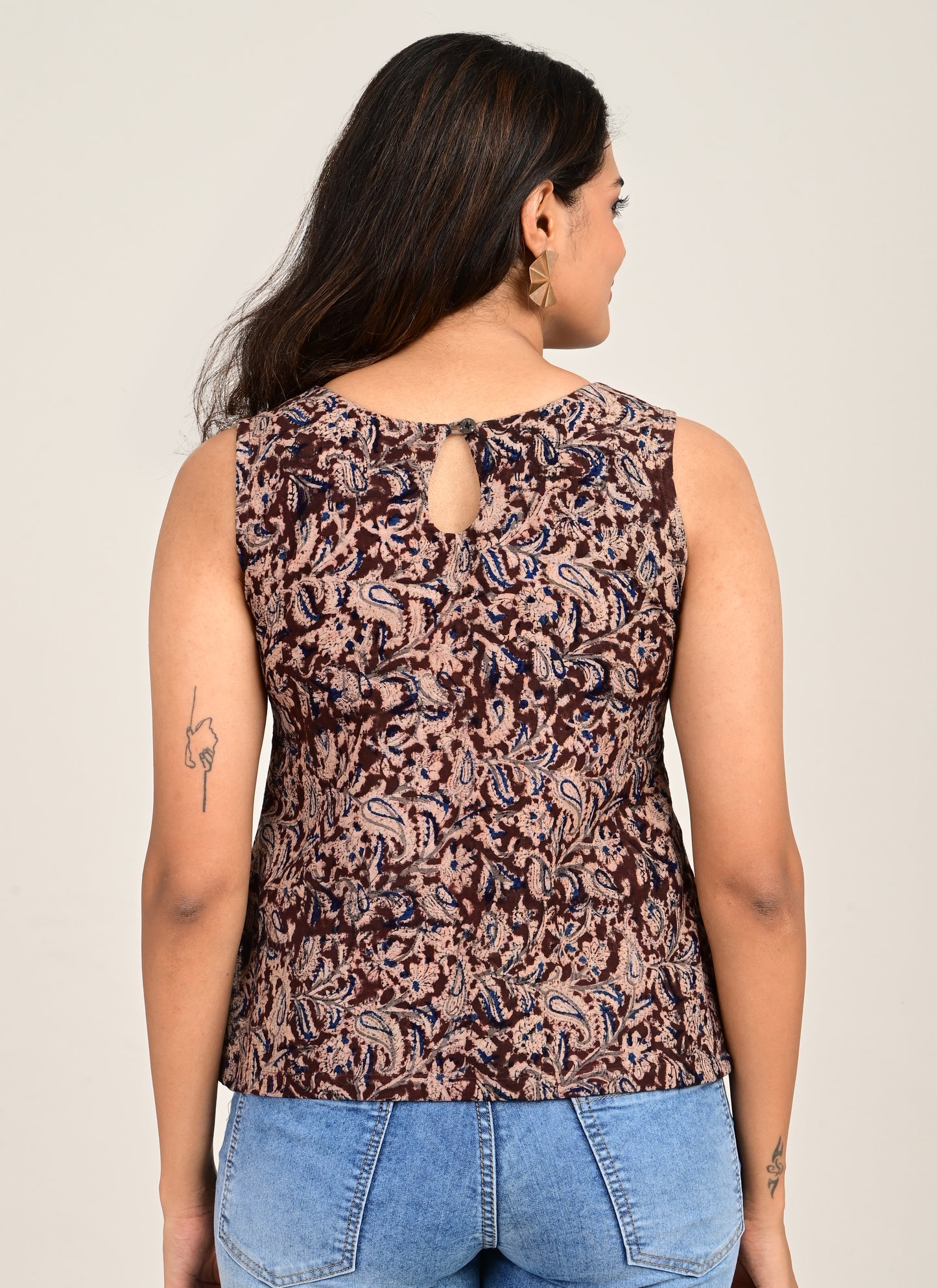 Crop Simple kurti (Kalamkari Print)