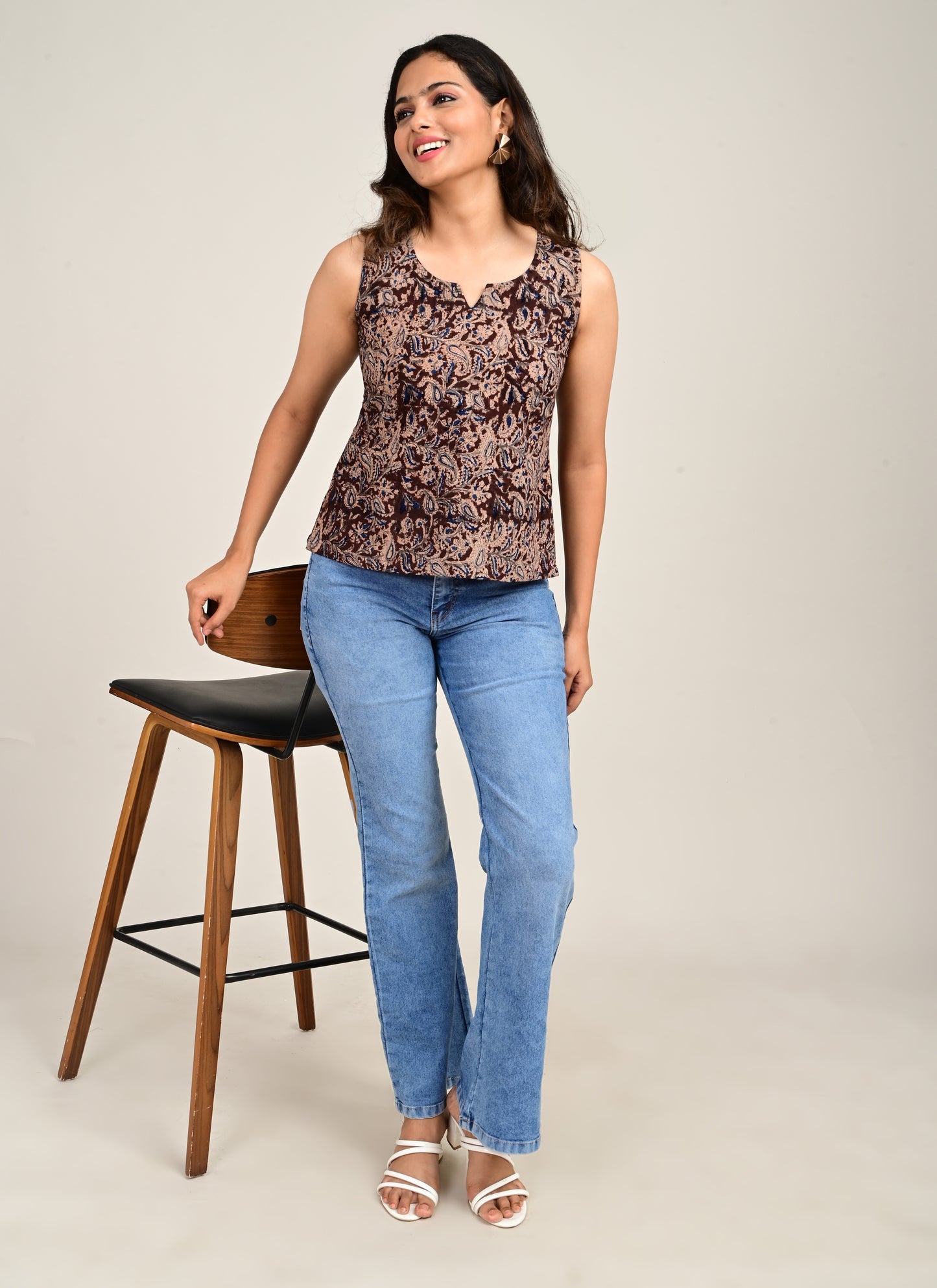 Crop Simple kurti (Kalamkari Print)