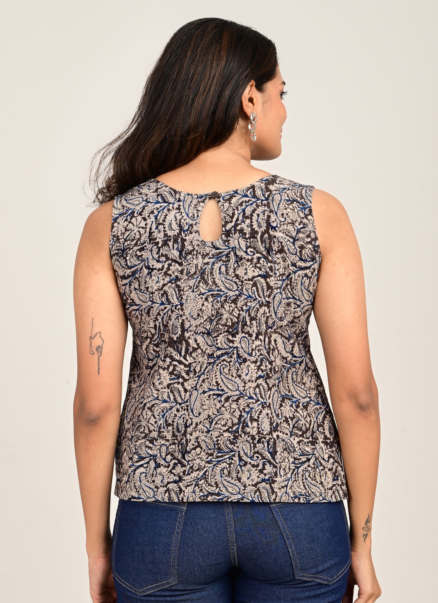 Crop Simple kurti (Kalamkari Print)